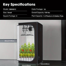Lade das Bild in den Galerie-Viewer, Serafin Grow Box 60×60×120 cm – Lichtdichtes Indoor-Growzelt