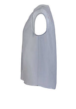 Cargar imagen en el visor de la galería, Top sin mangas Tommy Jeans, cuello redondo, bordado de ojales, rayas, crudo/azul claro