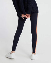 Cargar imagen en el visor de la galería, Leggings retro Superdry para mujer en azul marino Eclipse, talla XL
