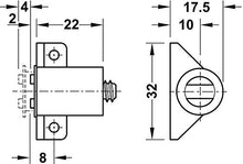 Load image into Gallery viewer, Häfele Kompakter Magnetschnäpper weiß