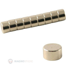 Load image into Gallery viewer, Scheiben- Rundmagnet Ø 8x 5mm - Neodym N45, Nickel - hält 2,5kg - Magnetscheiben - starke Supermagnete mit extremer Haftkraft für Kühlschrank Magnet