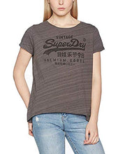 Lade das Bild in den Galerie-Viewer, Superdry Damen T-Shirt Boyfriend Fit Premium Goods dunkelgrau XS