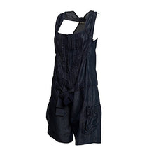 Carica l'immagine nel visualizzatore di Gallery, ERMANNO by Ermanno Scervino Damen Jumpsuit Denim Blau | Kurz, Ärmellos, Gürtelband