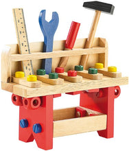 Charger l'image dans la galerie, Playtastic Kinder Werkbank: Lustige Holzwerkbank für kleine Handwerker, 51-teilig (Werkzeug Kinder)