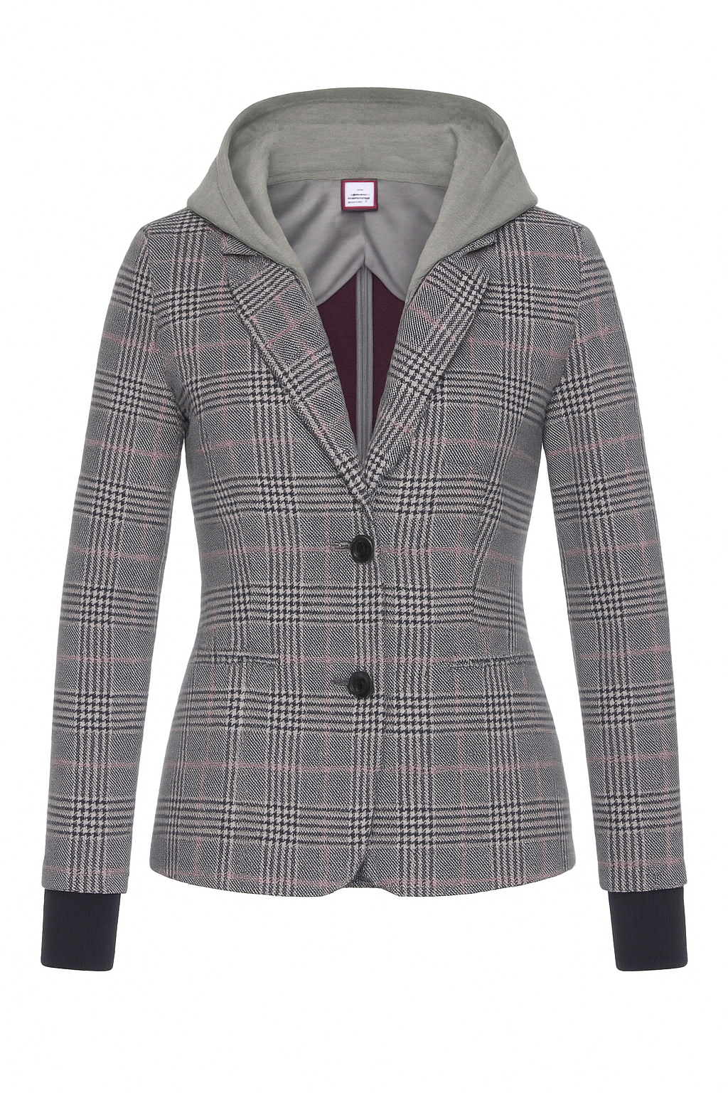 KangaROOS sportlicher Karo Damen Blazer mit Kapuze