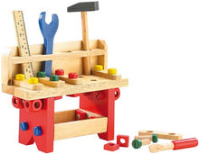 Lade das Bild in den Galerie-Viewer, Playtastic Kinder Werkbank: Lustige Holzwerkbank für kleine Handwerker, 51-teilig (Werkzeug Kinder)
