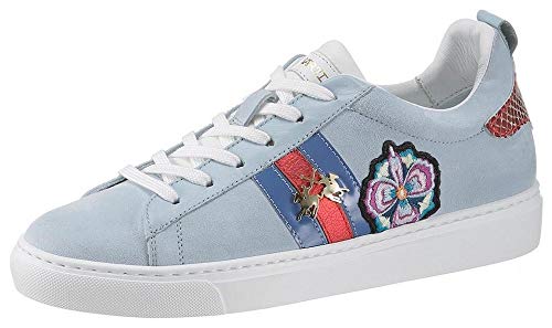 La Martina Damen Sneaker Camoscio Sky Way hellblau aus Leder und Synthetik