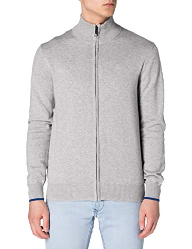 North Sails Herren Strickjacke Grau in Frontansicht mit Zipper